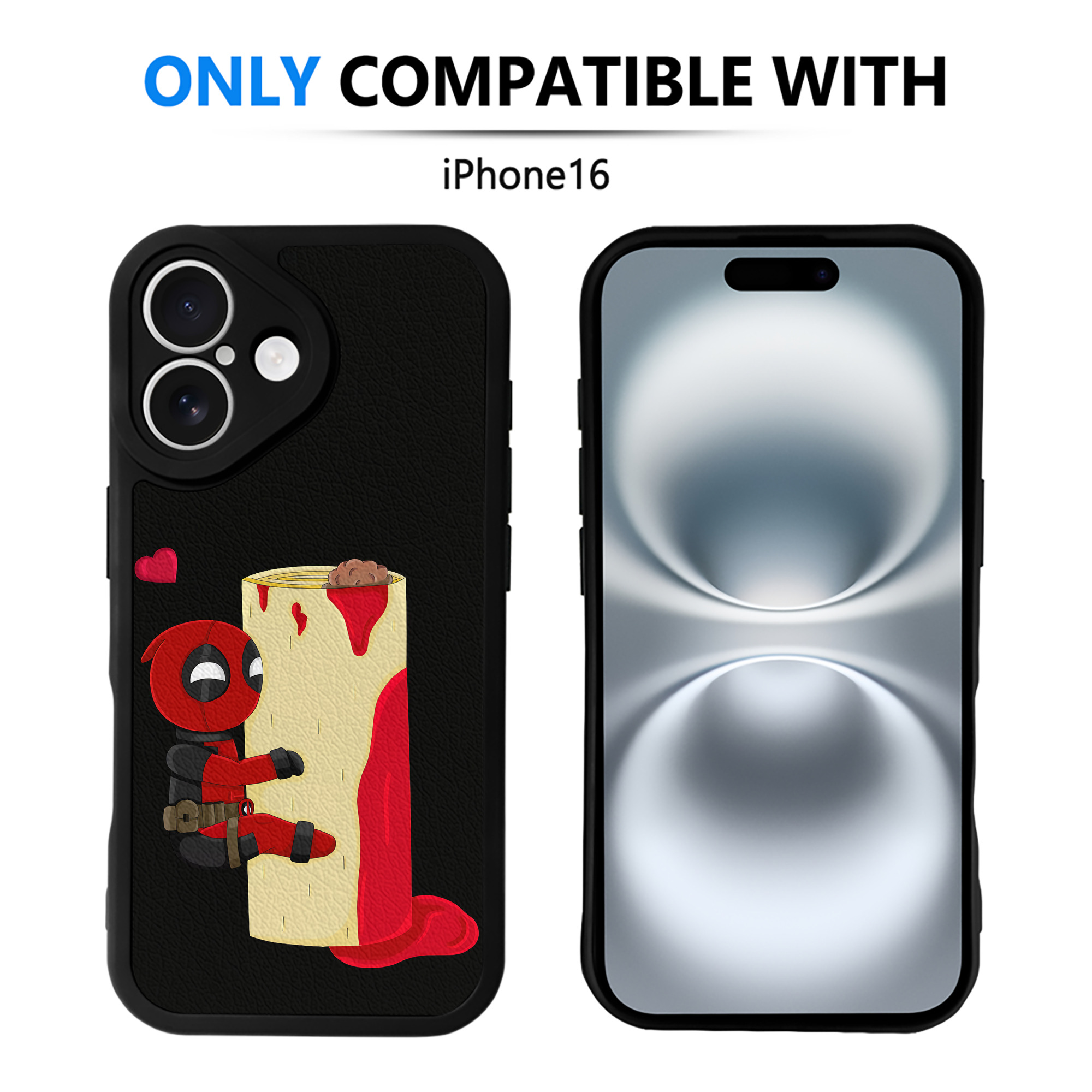 （画像用） Deadpool デッドプール 【iPhone 16シリーズ対応】シリコンスマホケース（レザー調） 材質：シリコン